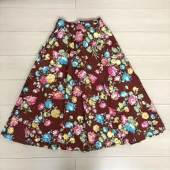 美品　KENZO ケンゾー　花柄　巻きスカート　ラップスカート　ブラウン　M