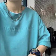 tシャツ メンズ 夏服 半袖 五分袖 グラデーション ゆったり　カジュアル L