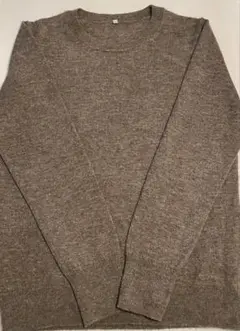美品*MUJI無印良品*ヤク混ウールクルーネックセーター*L*ダークモカブラウン