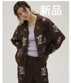 【新品】Embroidery Patchwork Shirts バーガンディのサムネイル