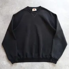 70s 80s ブラック Russell ラッセル 無地スウェット ヴィンテージ