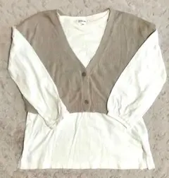 【GLOBALWORK】Vネックベスト 長袖カットソー 2点セット130センチ