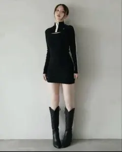 andmary Ava line knit mini dress - メルカリ