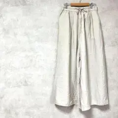 グローブ　大きいサイズ　ゆったり　ワイドパンツ　茶色系　ウエストゴム　春夏