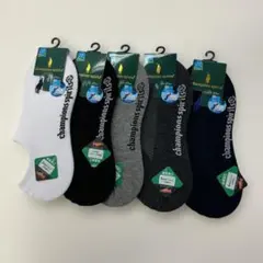 メンズ スニーカーソックス 5足セット 25-27cm 消臭加工 脱げにくい B