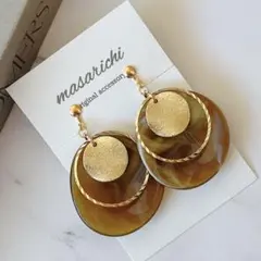 【クリップ イヤリング 】2点目-100円 ピアス 変更可能 大ぶり ブラウン