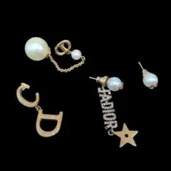 【４点セット】Christian Dior ピアス パール スター ロゴ