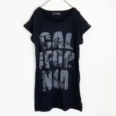 Timothy ブラックTシャツ　カットソーブラック　Mサイズ　半袖　プリントのサムネイル