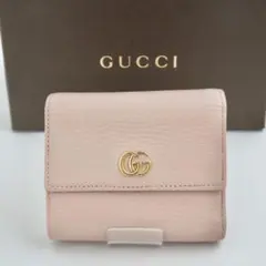 【未使用に近い】GUCCI フラップ　スナップ　ファスナー　GG マーモント