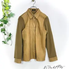 JUDY 異素材コンビ リアルレザー ジャケット(S相当)山羊革 スナップボタンのサムネイル