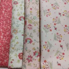 USAコットン　カットクロス　花柄　4枚