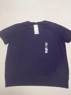 新品 ユニクロのUVカットクルーネックセーター（半袖）ネイビー 3XL