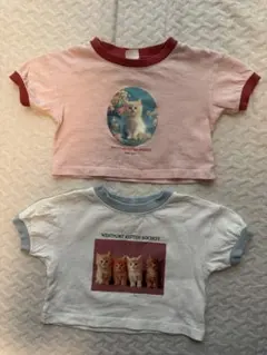【soft cheese】猫Tシャツ　90 2枚セット