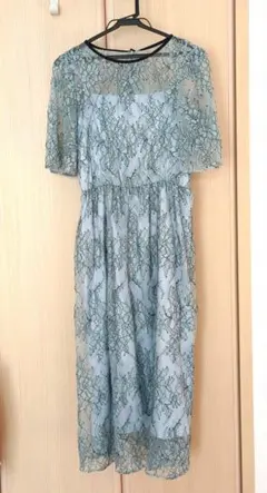 水色レースパーティードレス Mサイズ