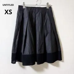 UNTITLED アンタイトル　フレアスカート 黒 ひざ丈　girly a433