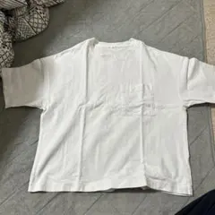 GU ホワイト ポケットTシャツ L ワイドTシャツ