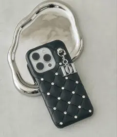 Darich キルティングビジューDDチャームiPhone15ケース