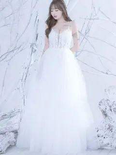 キャミソール クロスバックレス フラワー刺繍 バストシースルー ロングドレス