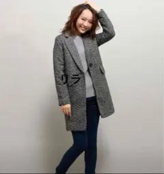 千島 ツイード風 チェスターコート INGNI イング