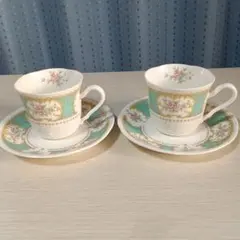 花柄ティーカップ・ソーサー 2セット