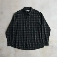 ペリーエリス レーヨン シャドー チェック ブラック 長袖シャツ XL