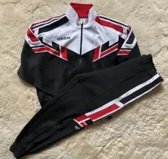 90s アディダス　デサント　刺繍ロゴ　ジャージ セットアップ L