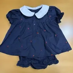 【美品】branshes チェリー刺繍トップス＆ブルマセット80センチ
