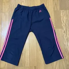 アディダス　レディース Ｓサイズ　ハーフパンツ　ジャージ下　ネイビー×ピンクのサムネイル
