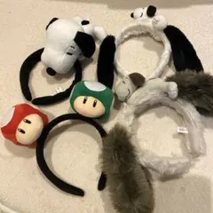 【USJ】カチューシャ 4個セット キノピオ スヌーピー マリオ