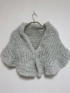【美品】フェイクファーショール　ケープ