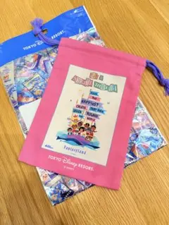 ディズニー　ワンダブルズ　巾着　イッツアスモールワールド