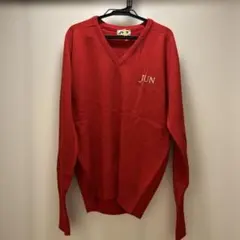 JUN 赤 Vネックセーター