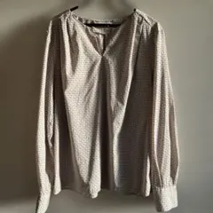 OPAQUE.CLIP 長袖シャツ ベージュ 三角模様