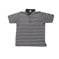 7SM4 【STUART KENT】ボーダーポロシャツグランパコア　古着