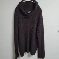 CALVIN KLEIN ショール ニットセーター ダークブラウン M