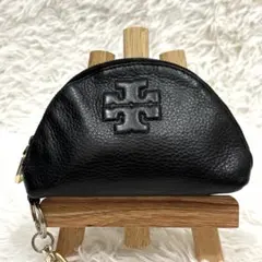 トリーバーチ　ドーム型アクセサリーポーチ　レザー　ブラックのサムネイル