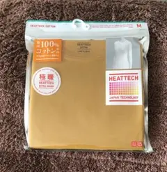 ユニクロ ヒートテックコットンクルーネックT 長袖 極暖 イエロー Mサイズ