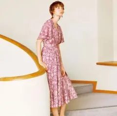 SNIDEL コットンプリントカシュクールワンピース