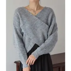 ニット クロス Ｖネック ブルーイースト トップス セーター