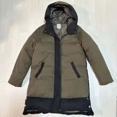 値下げ【中古】beams羽毛ダウンジャケット M オリーブグリーン/ブラックのサムネイル