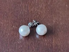 コットンパール　一粒ピアス　10ミリ