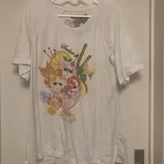 ScoLar 猫とフルーツパフェ柄 半袖Tシャツ ホワイト Mのサムネイル