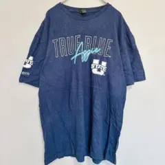 ギルダン カレッジロゴ 半袖Ｔシャツ 丸首半袖 L 紺 綿 カジュアルお出かけ