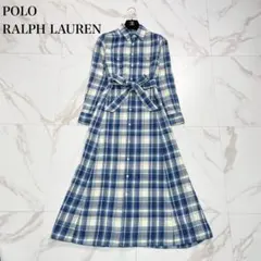 現行QR付✨ポロラルフローレン シャツワンピース ベルト チェック 近年モデル