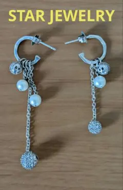 希少〕スタージュエリーSTAR JEWELRYパールジルコニアSV925ピアス 
