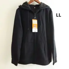 新品タグ付き フード付き裏シャギージップパーカー LLサイズ レディース