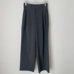 【美品】 ジーユー タックワイドパンツ S グレー シンプル