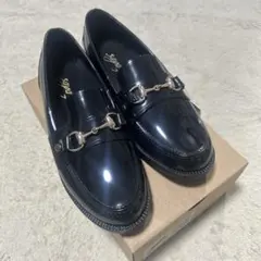 新品未使用】レインシューズ　ブラックローファー