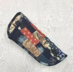★四角つなぎ 和風メガネケース 古布使用★ ハンドメイド パッチワーク
