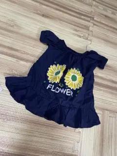 大人気. 未使用. 花柄ネイビーブラウス